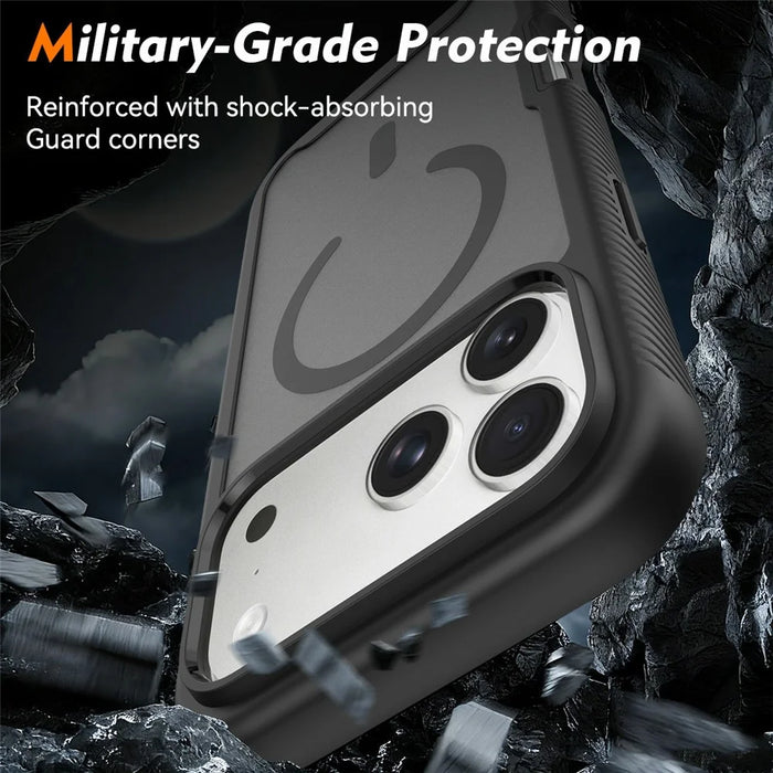 For iPhone 18 Pro Max / 17 Pro Max Magnetic Phone Case Detachable 2 in 1 Translucent Matte PC TPU Back Cover Compatible with MagSafe - Black - 3
