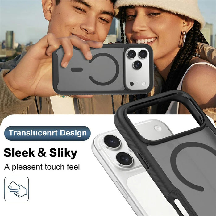 For iPhone 18 Pro Max / 17 Pro Max Magnetic Phone Case Detachable 2 in 1 Translucent Matte PC TPU Back Cover Compatible with MagSafe - Black - 5