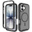 For iPhone 17 Magnetic Phone Case Detachable 2 in 1 Translucent Matte PC TPU Back Cover Compatible with MagSafe - Black - 1