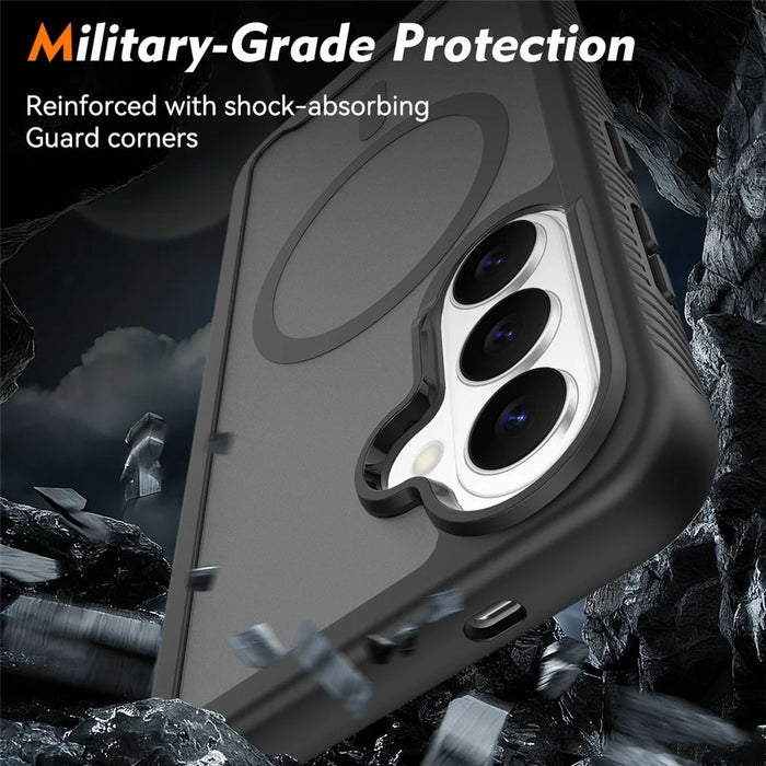 For Samsung Galaxy S26 Magnetic Phone Case Detachable 2 in 1 Translucent Matte PC TPU Back Cover - Black - 3