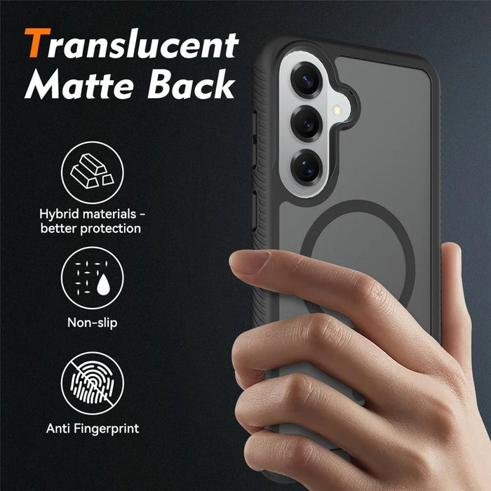 For Samsung Galaxy S26+ Magnetic Phone Case Detachable 2 in 1 Translucent Matte PC TPU Back Cover - Black - 2
