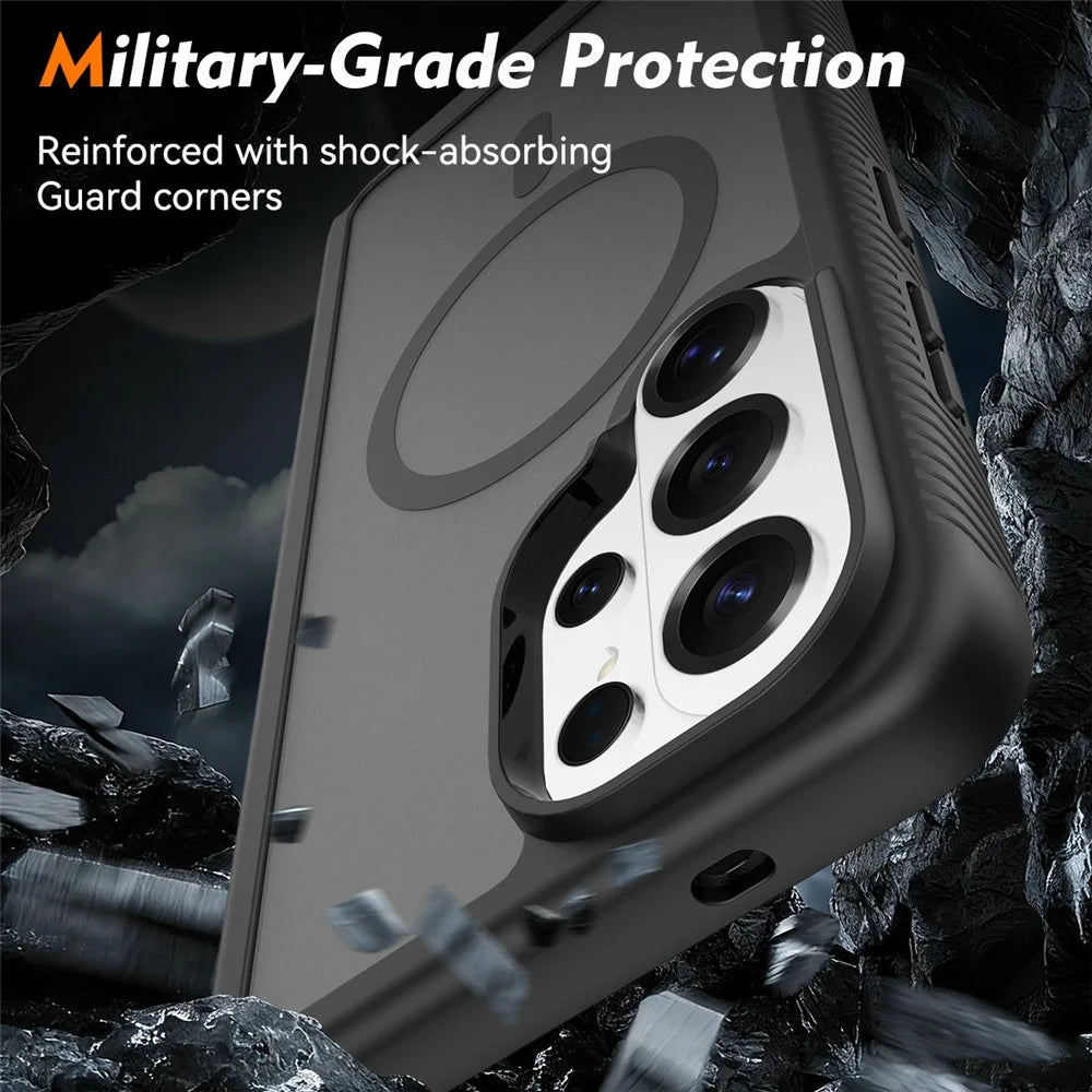 For Samsung Galaxy S26 Ultra Magnetic Phone Case Detachable 2 in 1 Translucent Matte PC TPU Back Cover - Black - 3