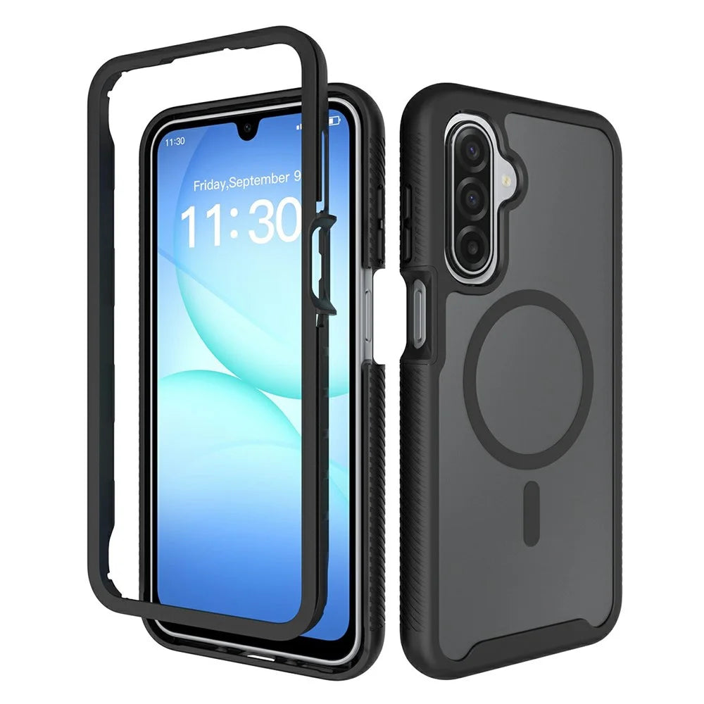 Magnetic Phone Case For Samsung Galaxy A17 4G  /  A17 5G Detachable 2 in 1 Translucent Matte PC TPU Back Cover - Black - 1