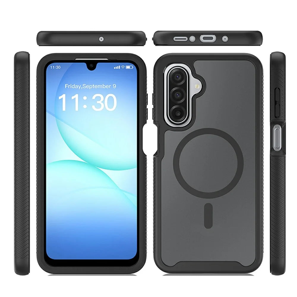 Magnetic Phone Case For Samsung Galaxy A17 4G  /  A17 5G Detachable 2 in 1 Translucent Matte PC TPU Back Cover - Black - 7