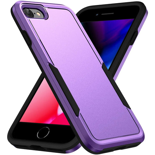 For iPhone 17e / 16e Case PC + TPU Military Grade Drop Protective Phone Cover - Purple + Black - 1