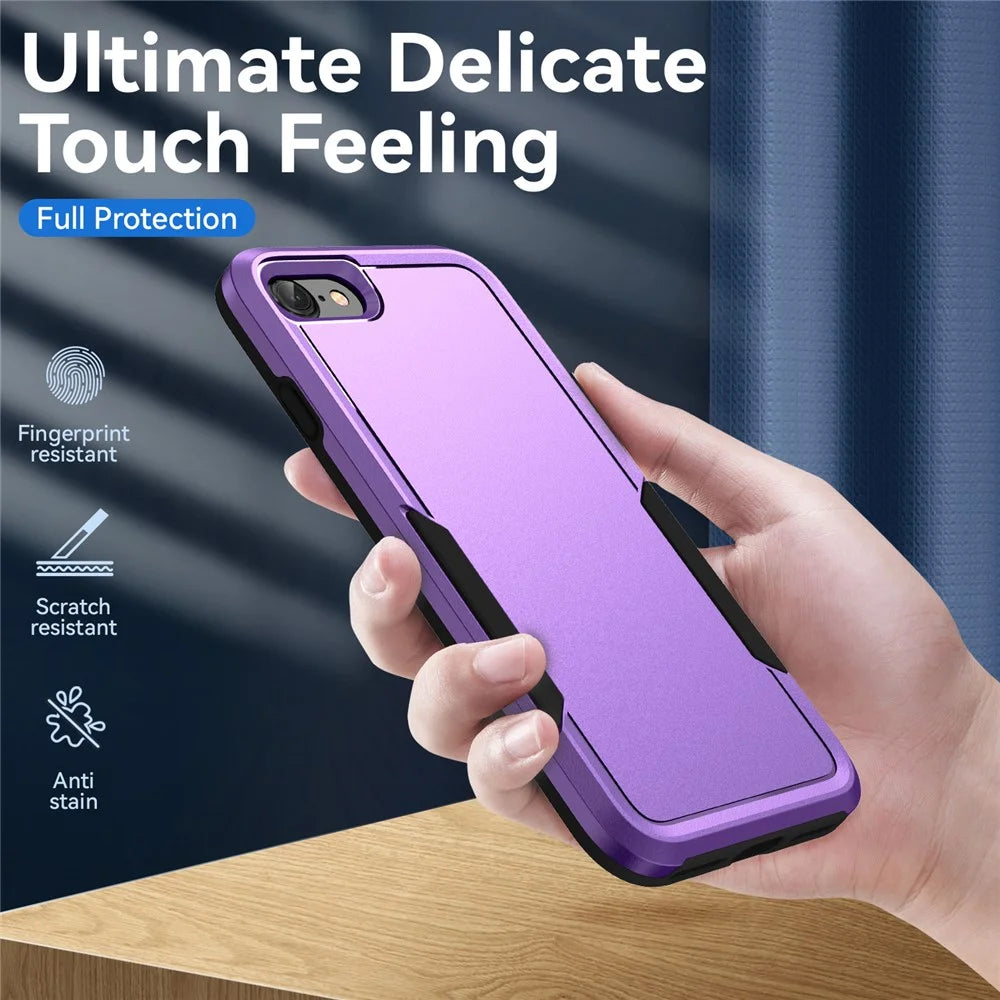 For iPhone 17e / 16e Case PC + TPU Military Grade Drop Protective Phone Cover - Purple + Black - 2