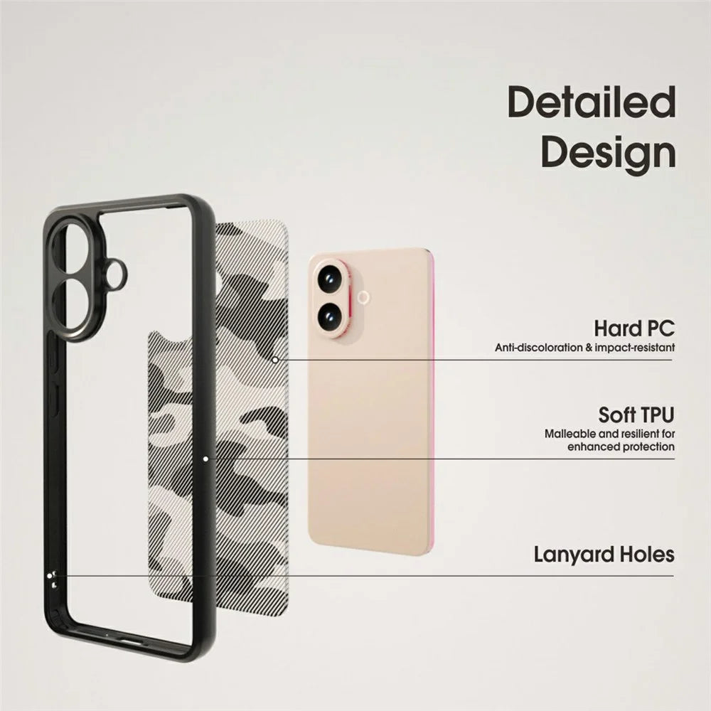 IBMRS Phone Case For vivo V60 Lite 4G  /  5G Soft TPU Frame Hard PC Back Anti-Fall Phone Cover - Artistic Camouflage - 3