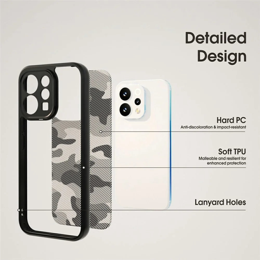 IBMRS Phone Case For vivo V70 5G  /  S50 5G Soft TPU Frame Hard PC Back Anti-Fall Phone Cover - Artistic Camouflage - 3