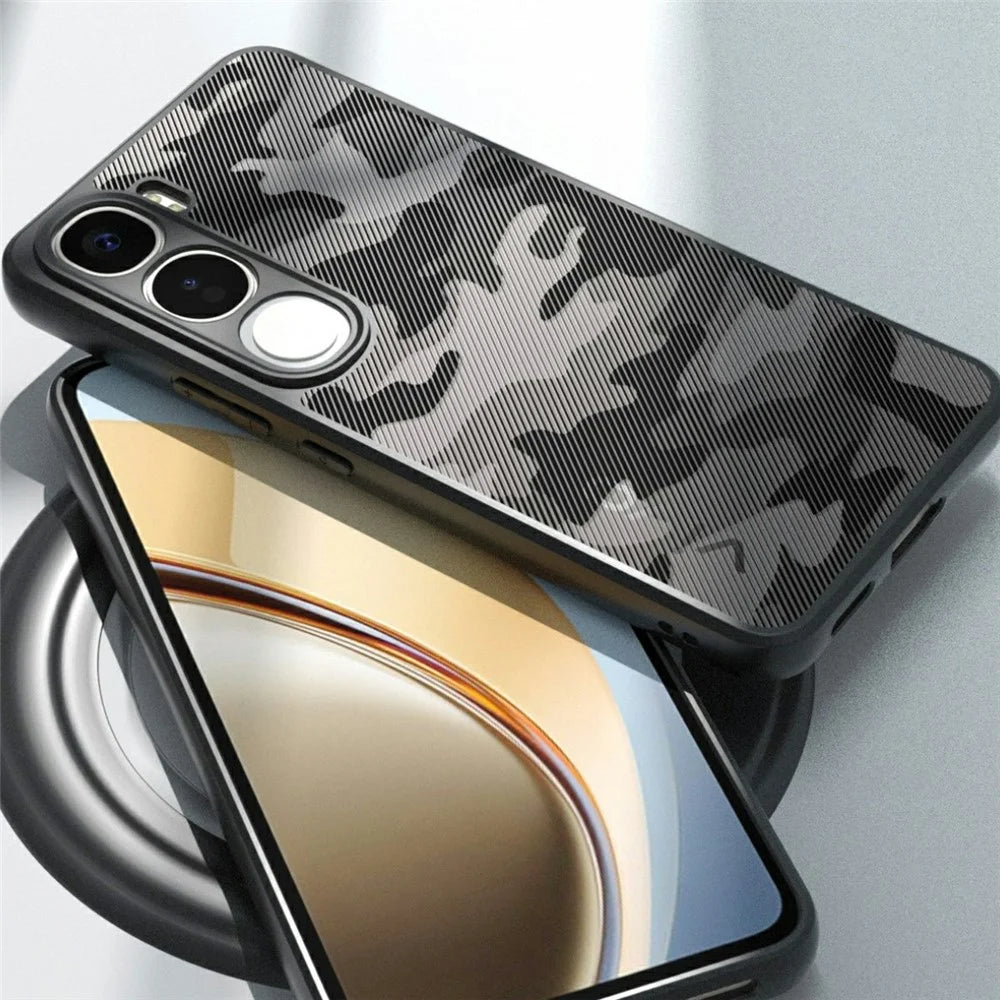IBMRS Phone Case For vivo Y31 5G  /  Y21d Soft TPU Frame Hard PC Back Anti-Fall Phone Cover - Artistic Camouflage - 2