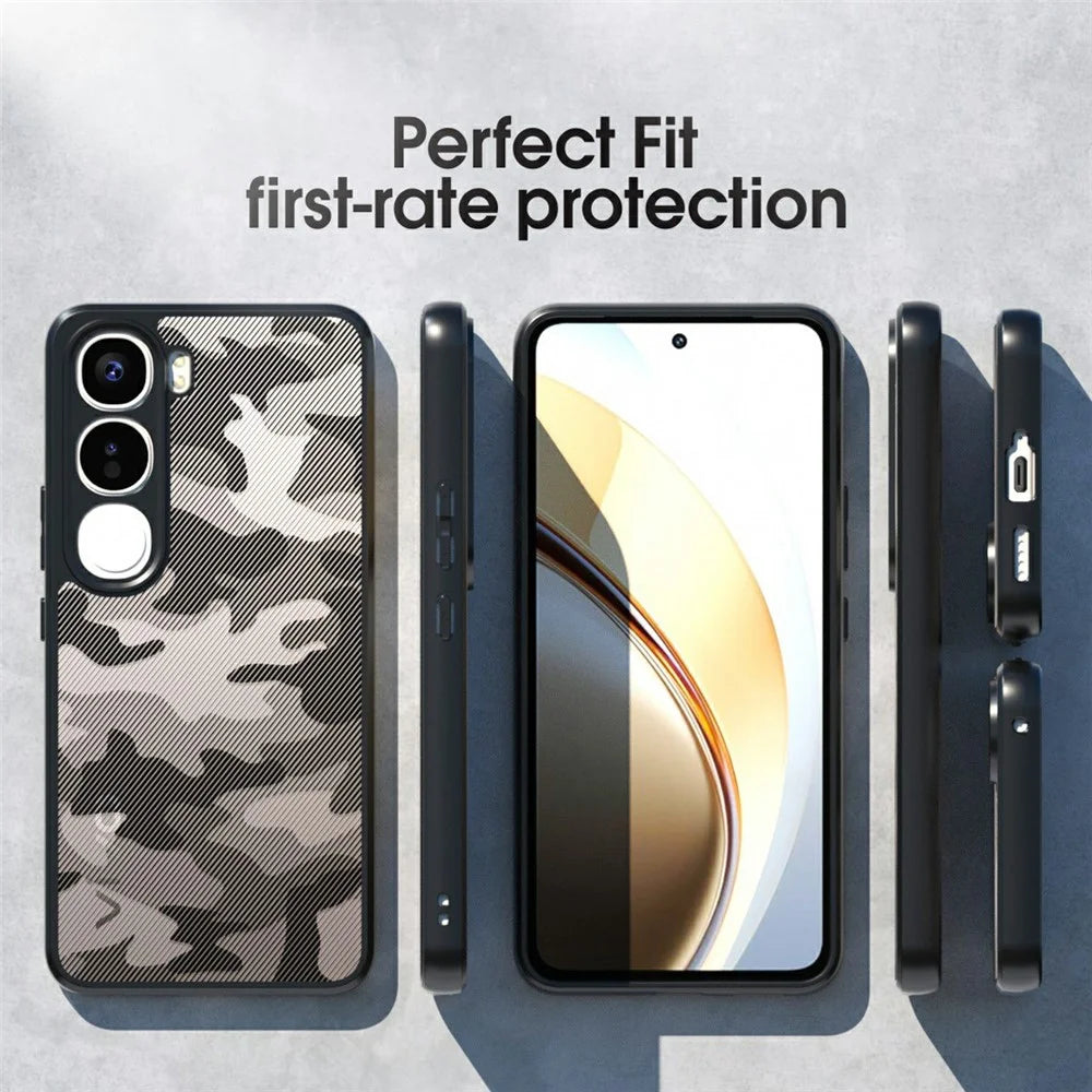 IBMRS Phone Case For vivo Y31 5G  /  Y21d Soft TPU Frame Hard PC Back Anti-Fall Phone Cover - Artistic Camouflage - 3