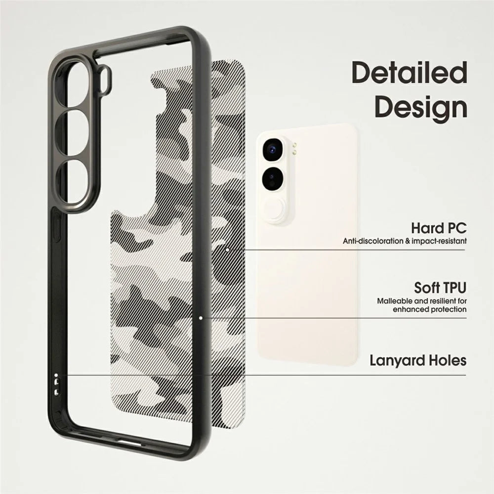 IBMRS Phone Case For vivo Y31 5G  /  Y21d Soft TPU Frame Hard PC Back Anti-Fall Phone Cover - Artistic Camouflage - 4