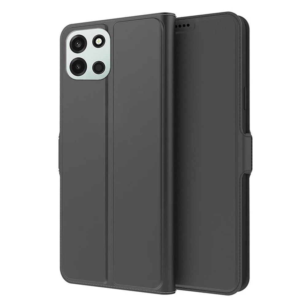 For OnePlus Turbo 6V 5G / Turbo 6 5G Case Shockproof TPU Inner Shell Leather Phone Cover Card Slot - Black - 1
