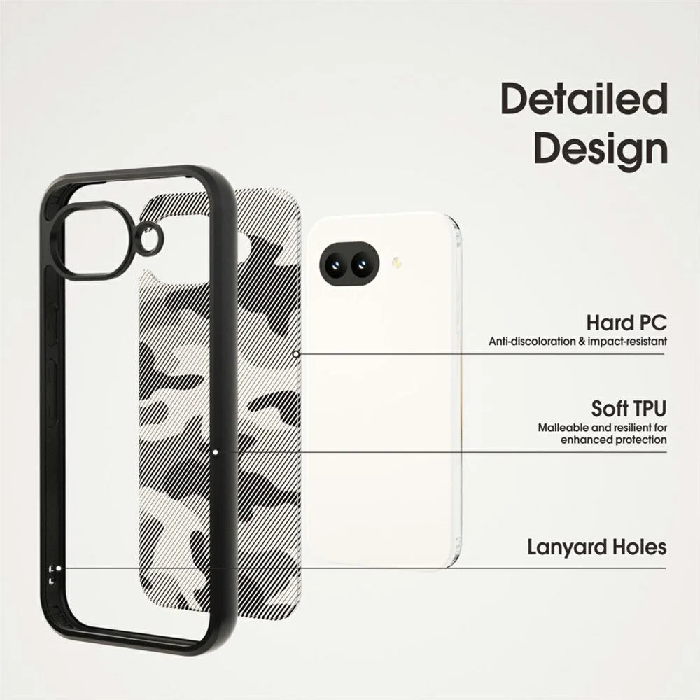 IBMRS For Google Pixel 10a Case Soft TPU Frame Hard PC Back Anti-Fall Phone Cover - Artistic Camouflage - 3