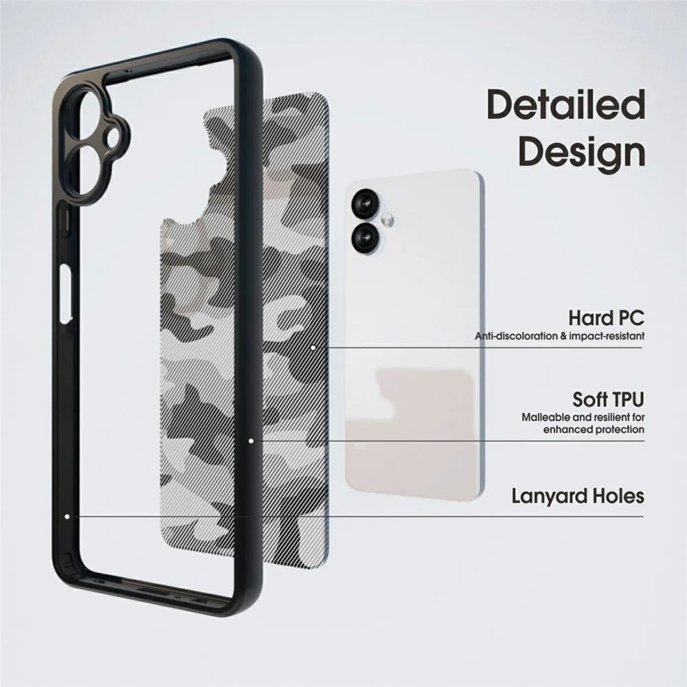 IBMRS For Samsung Galaxy A08 5G / A08 4G / A07 4G Case Soft TPU Frame Hard PC Back Anti-Fall Phone Cover - Artistic Camouflage - 4