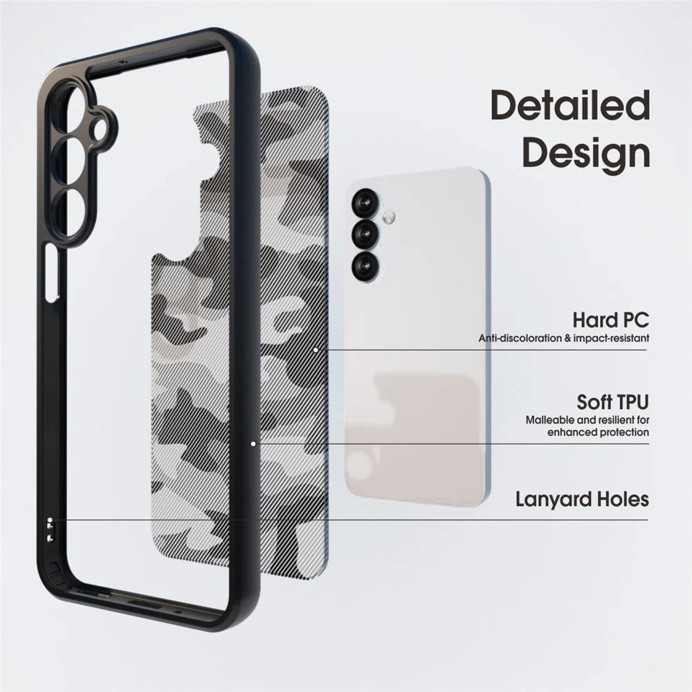 IBMRS For Samsung Galaxy A37 5G Case Soft TPU Frame Hard PC Back Anti-Fall Phone Cover - Artistic Camouflage - 6