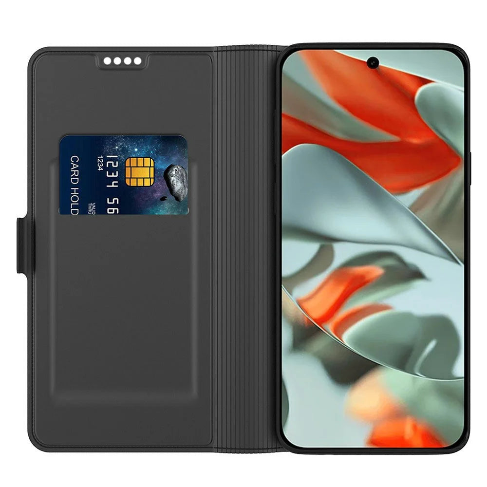 For Google Pixel 10a Case Shockproof TPU Inner Shell Leather Phone Cover Card Slot - Black - 2