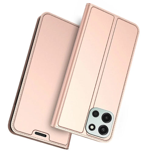 For OnePlus Turbo 6V 5G / Turbo 6 5G Case PU Leather Phone Cover with Card Holder Stand - Rose Gold - 1