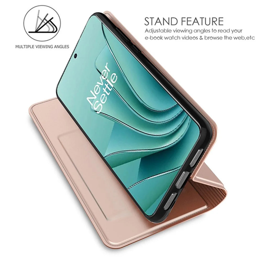 For OnePlus Turbo 6V 5G / Turbo 6 5G Case PU Leather Phone Cover with Card Holder Stand - Rose Gold - 2