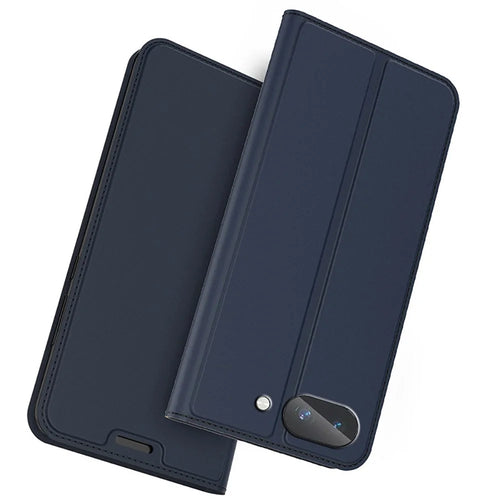 For Google Pixel 10a Case PU Leather Phone Cover with Card Holder Stand - Blue - 1
