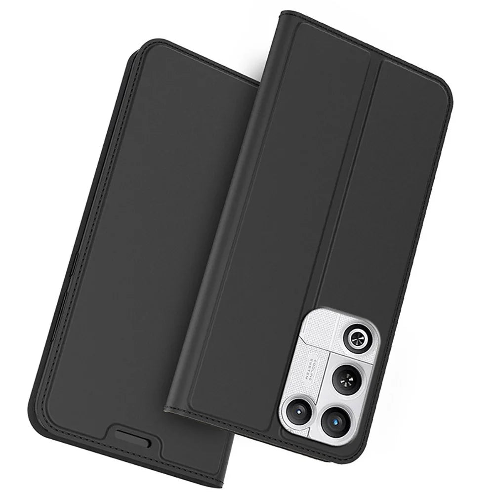 For ZTE nubia RedMagic 11 Air 5G Case PU Leather Phone Cover with Card Holder Stand - Black - 1