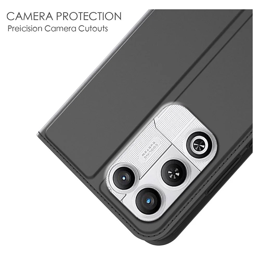 For ZTE nubia RedMagic 11 Air 5G Case PU Leather Phone Cover with Card Holder Stand - Black - 5