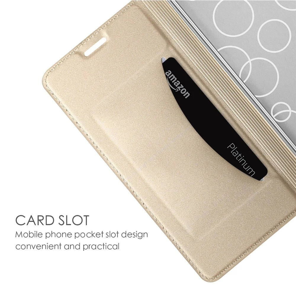 For OnePlus 15R 5G Case PU Leather Phone Cover with Card Holder Stand - Gold - 4