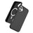 For iPhone 17 Magnetic Phone Case Carbon Fiber Texture PC TPU Back Cover - Black - 1