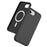 For iPhone 17e / 16e Magnetic Phone Case Carbon Fiber Texture PC TPU Back Cover - Black - 1