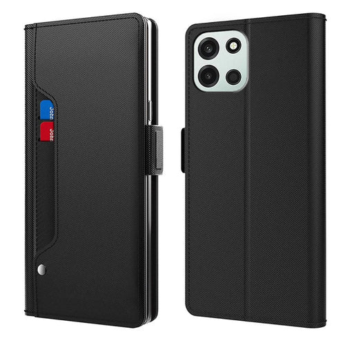 For OnePlus Turbo 6V 5G / Turbo 6 5G Case PU+TPU Magnetic Flip Phone Cover with Stand - Black - 1