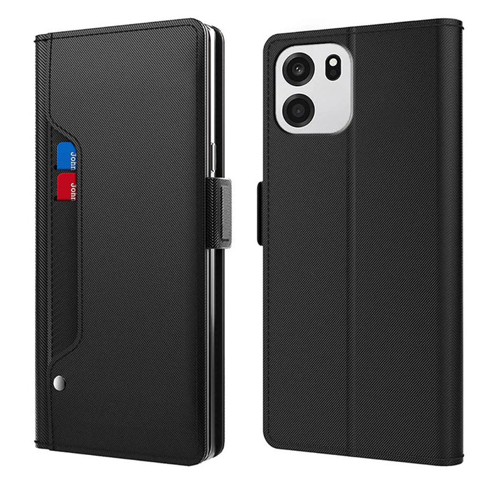 For OnePlus Turbo 6V 5G Case PU+TPU Magnetic Flip Phone Cover with Stand - Black - 1
