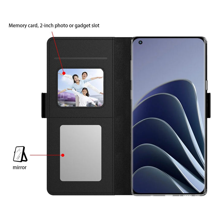 For OnePlus Turbo 6V 5G Case PU+TPU Magnetic Flip Phone Cover with Stand - Black - 3