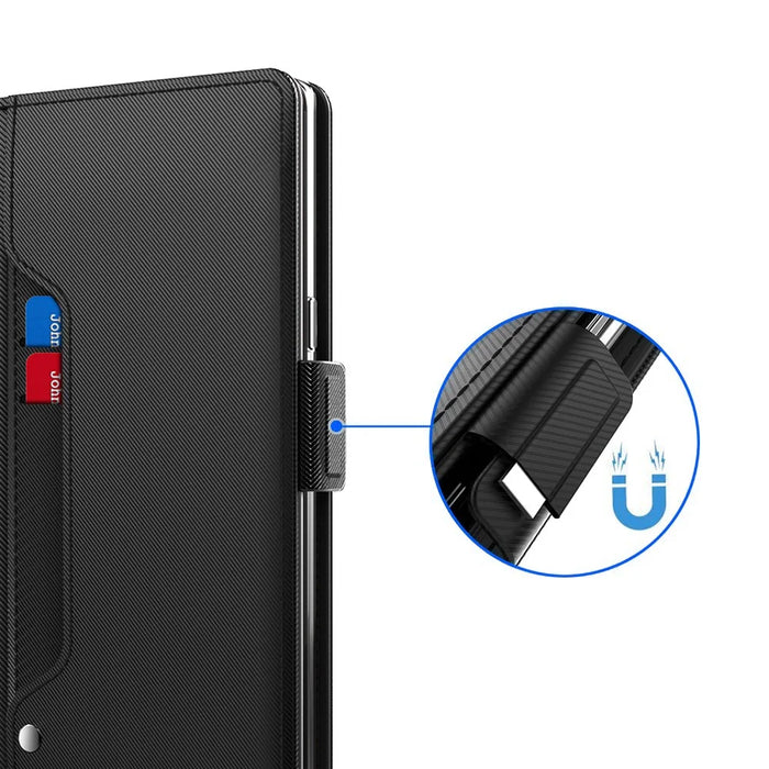 For OnePlus Turbo 6V 5G Case PU+TPU Magnetic Flip Phone Cover with Stand - Black - 6
