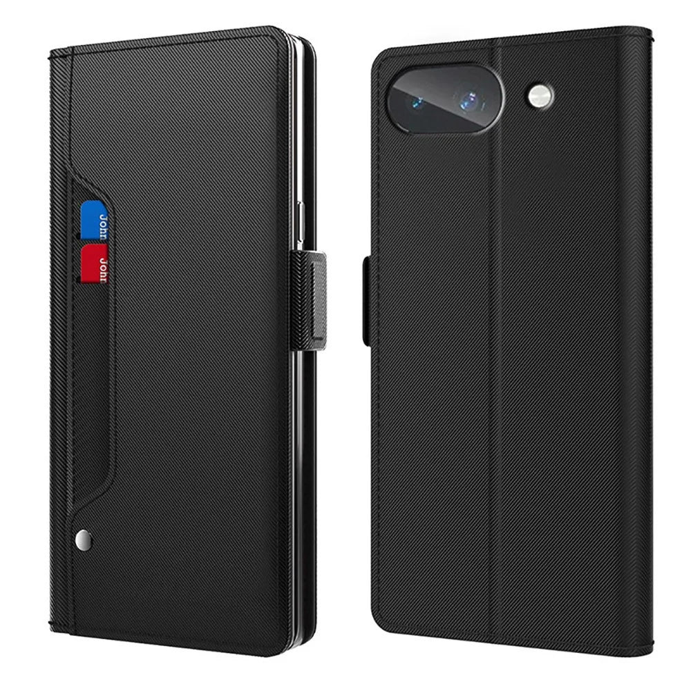For Google Pixel 10a Case PU+TPU Magnetic Flip Phone Cover with Stand - Black - 1