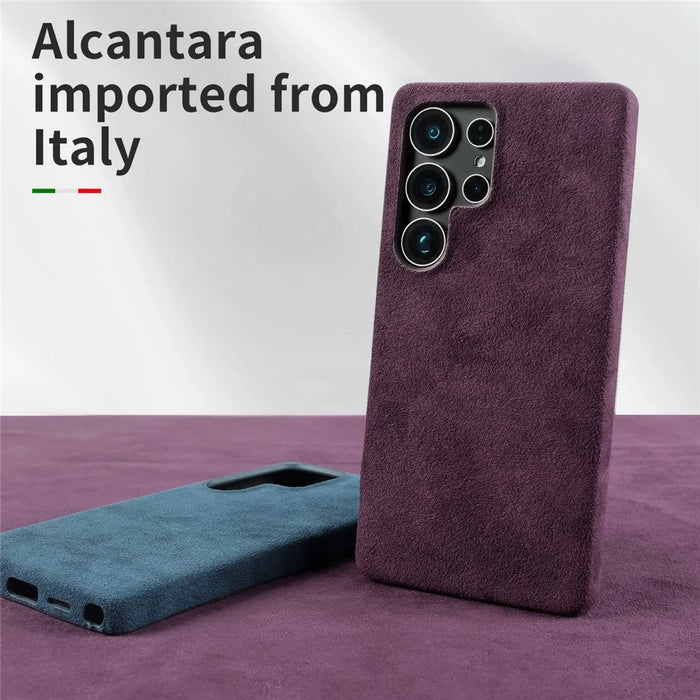 For Samsung Galaxy S26 Ultra Magnetic Case Synthetic Fiber PU Leather PC Phone Back Cover - Purple - 3