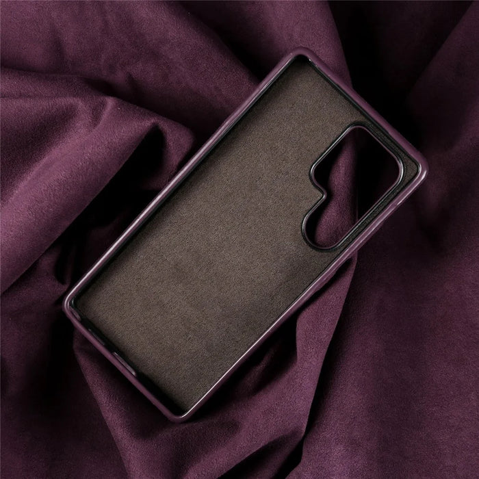 For Samsung Galaxy S26 Ultra Magnetic Case Synthetic Fiber PU Leather PC Phone Back Cover - Purple - 6