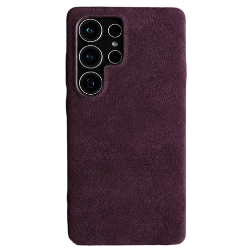 For Samsung Galaxy S25 Ultra Magnetic Case Synthetic Fiber PU Leather PC Phone Back Cover - Purple - 1