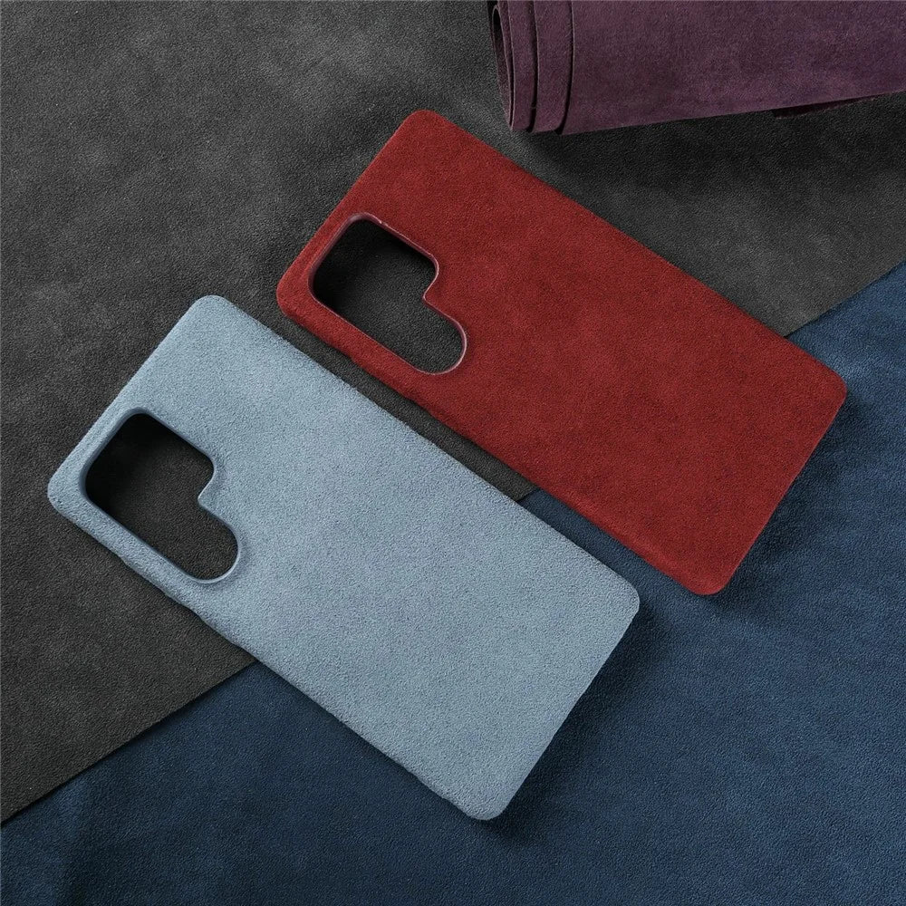 For Samsung Galaxy S25 Ultra Magnetic Case Synthetic Fiber PU Leather PC Phone Back Cover - Purple - 7