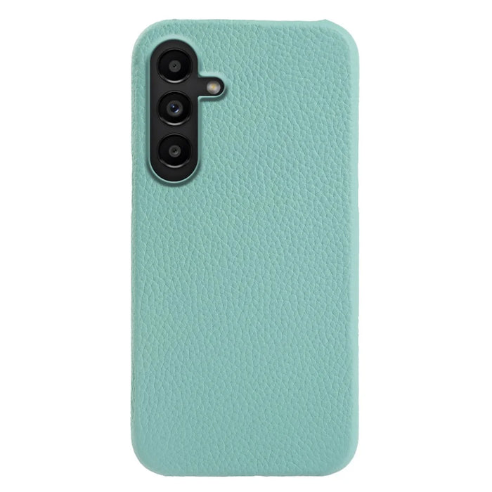 For Samsung Galaxy A36 5G Magnetic Case Litchi Texture Genuine Cow Leather + PC Shockproof Phone Back Cover - Mint Green - 1