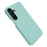 For Samsung Galaxy S25 Magnetic Case Litchi Texture Genuine Cow Leather + PC Shockproof Phone Back Cover - Mint Green - 4