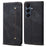 For Samsung Galaxy S26+ Case Jeans Cloth Texture Anti-Scratch Leather Stand Phone Cover - Black - 1