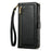 ESEBLE E11 For Samsung Galaxy S26 Case Zipper Pocket Litchi Texture Leather Phone Cover with Mirror and Wrist Strap - Black - 7