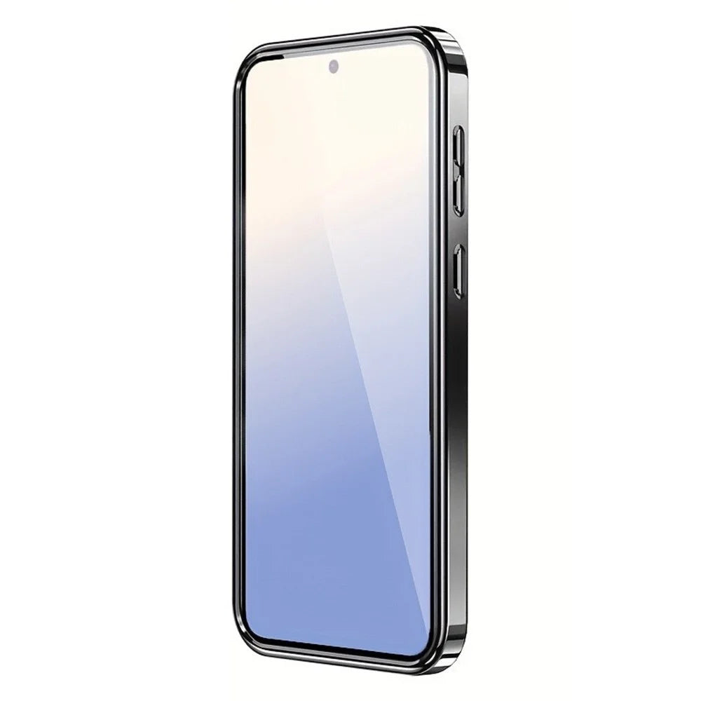 For Samsung Galaxy S26 Ultra Magnetic Case Clear Electroplated TPU Phone Cover with Camera Lens Film - Black - 2