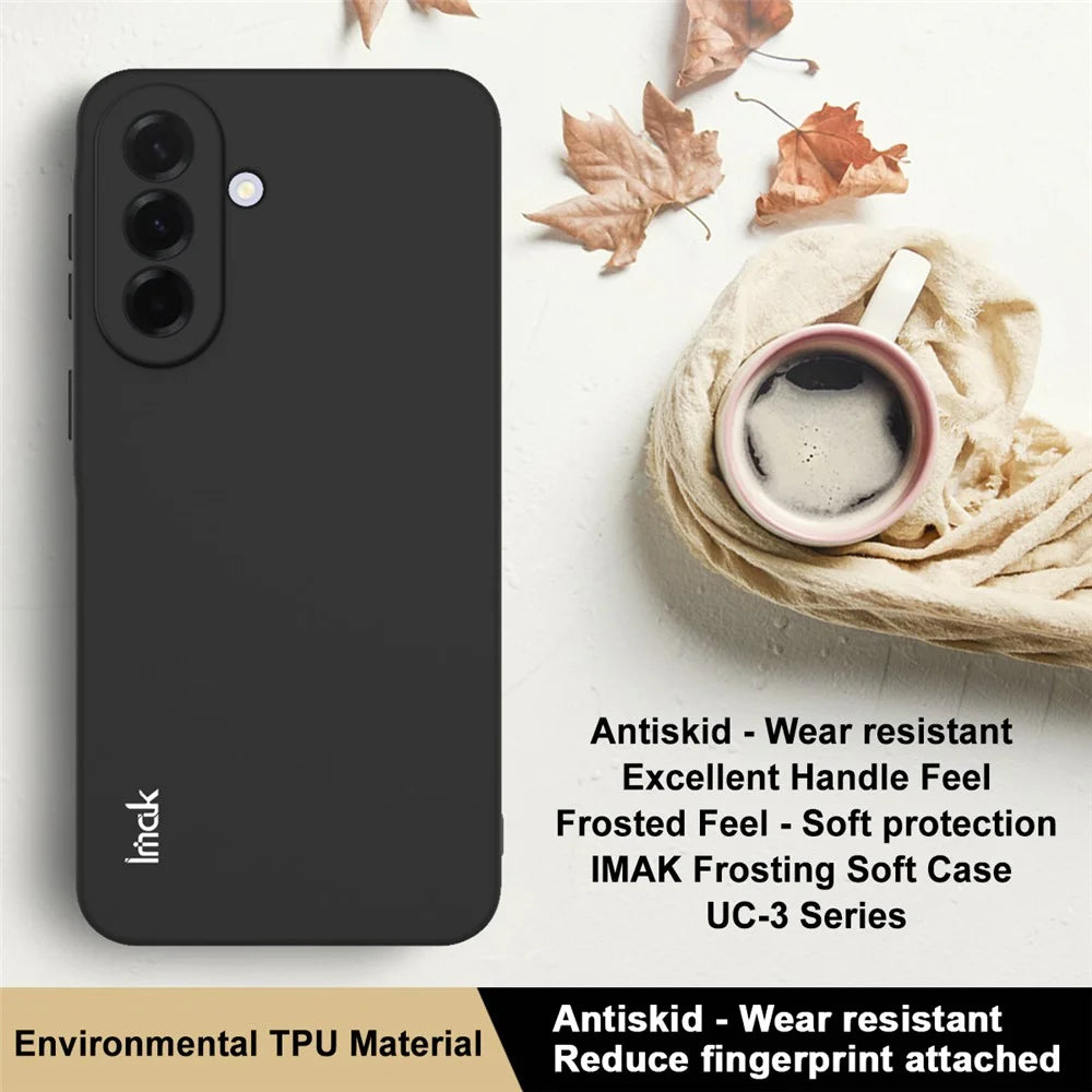 IMAK UC-3 Series for Samsung Galaxy A37 5G Case Matte Anti Fingerprint Soft TPU Cover - Black - 3