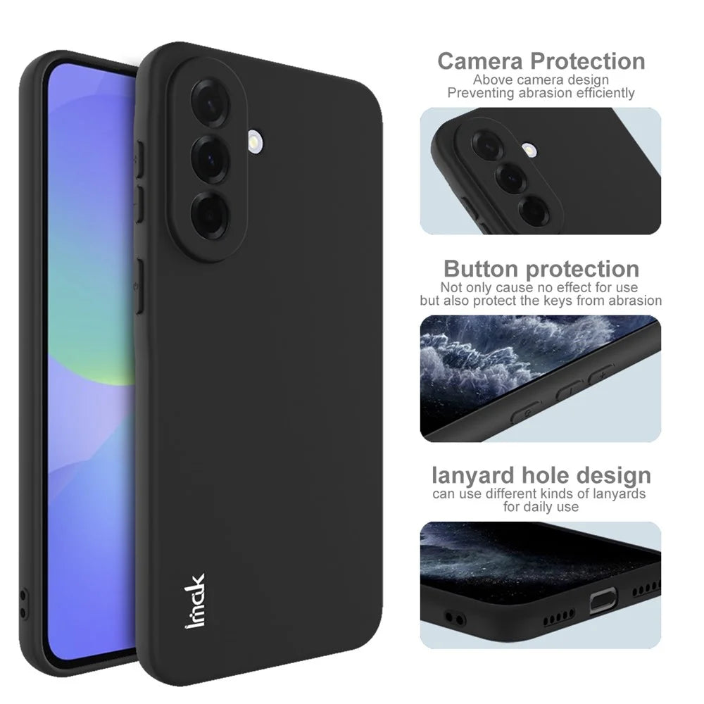 IMAK UC-3 Series for Samsung Galaxy A57 5G Case Matte Anti Fingerprint Soft TPU Cover - Black - 4