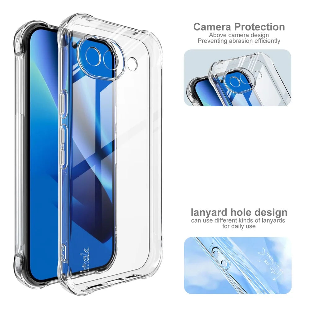 IMAK For Google Pixel 10a Case TPU Phone Cover Airbag Shockproof Protection - Transparent - 3