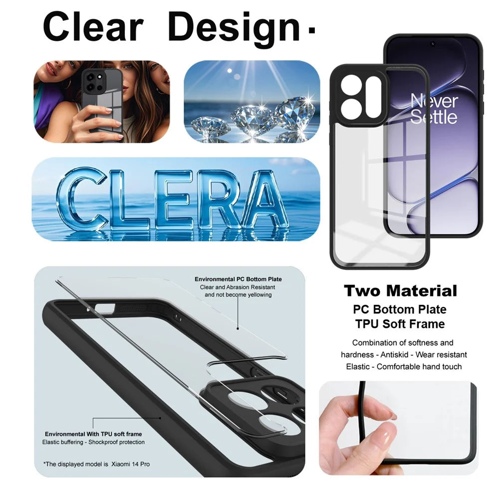 IMAK UX-9A Series For OnePlus Turbo 6 5G Case TPU PC Phone Cover Reinforced Corners - Transparent - 7