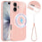 For iPhone 17 Magnetic Case Glitter TPU Shockproof Phone Cover with Lanyard Compatible with MagSafe - Pink - 1