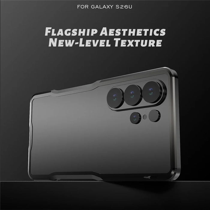 LUPHIE For Samsung Galaxy S26 Ultra Case Metal Bumper Frame Shockproof Phone Cover - Black  /  Red - 7