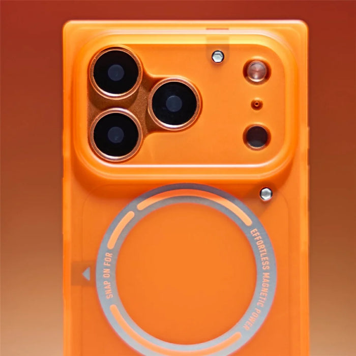 WAKCAS For iPhone 17 Pro Magnetic Phone Case Screw-style Matte TPU Cover Compatible with MagSafe - Orange - 6