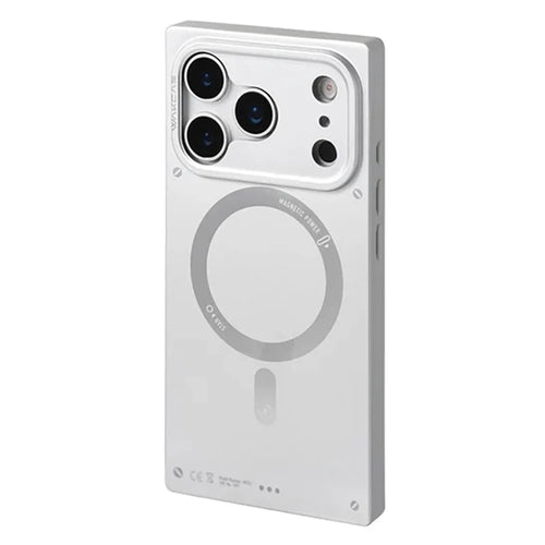 WAKCAS For iPhone 17 Pro Max Magnetic Case Matte Electroplated TPU Square Phone Cover Compatible with MagSafe - Silver - 1